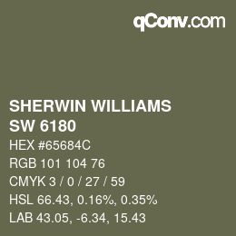 颜色代码: SHERWIN WILLIAMS<br>SW 6180 - Oakmoss | qconv.com