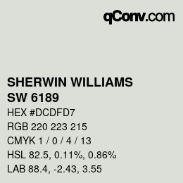 Color code: SHERWIN WILLIAMS<br>SW 6189 - Opaline | qconv.com