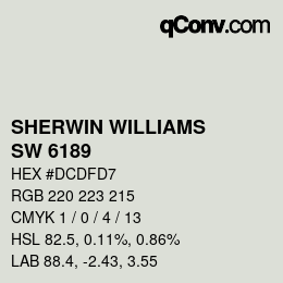 カラーコード: SHERWIN WILLIAMS<br>SW 6189 - Opaline | qconv.com