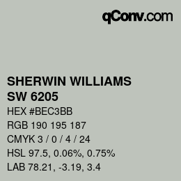 カラーコード: SHERWIN WILLIAMS<br>SW 6205 - Comfort Gray | qconv.com