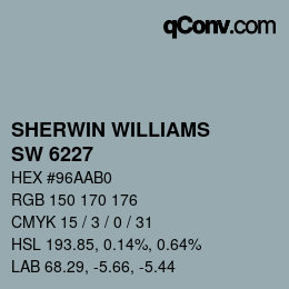 Color code: SHERWIN WILLIAMS<br>SW 6227 - Meditative | qconv.com