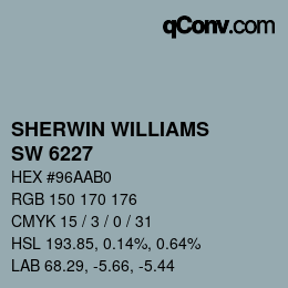 カラーコード: SHERWIN WILLIAMS<br>SW 6227 - Meditative | qconv.com