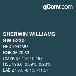 カラーコード: SHERWIN WILLIAMS<br>SW 6230 - Rainstorm | qconv.com