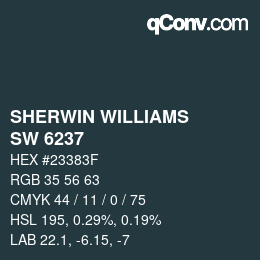 Color code: SHERWIN WILLIAMS<br>SW 6237 - Dark Night | qconv.com