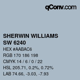 カラーコード: SHERWIN WILLIAMS<br>SW 6240 - Windy Blue | qconv.com