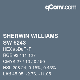 Color code: SHERWIN WILLIAMS<br>SW 6243 - Distance | qconv.com