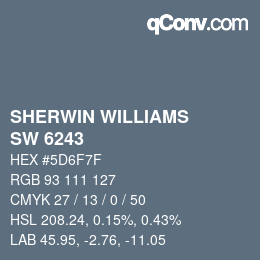 Code couleur: SHERWIN WILLIAMS<br>SW 6243 - Distance | qconv.com