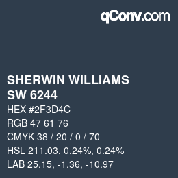 Farbcode: SHERWIN WILLIAMS<br>SW 6244 - Naval | qconv.com