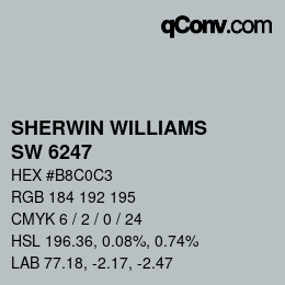 颜色代码: SHERWIN WILLIAMS<br>SW 6247 - Krypton | qconv.com