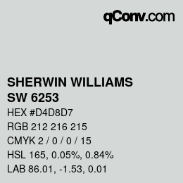 颜色代码: SHERWIN WILLIAMS<br>SW 6253 - Olympus White | qconv.com