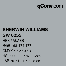 Color code: SHERWIN WILLIAMS<br>SW 6255 - Morning Fog | qconv.com