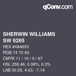 カラーコード: SHERWIN WILLIAMS<br>SW 6265 - Quixotic Plum | qconv.com