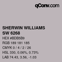 カラーコード: SHERWIN WILLIAMS<br>SW 6268 - Veiled Violet | qconv.com