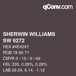 Farbcode: SHERWIN WILLIAMS<br>SW 6272 - Plum Brown | qconv.com