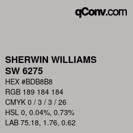 カラーコード: SHERWIN WILLIAMS<br>SW 6275 - Fashionable Gray | qconv.com