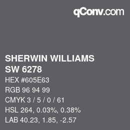 Color code: SHERWIN WILLIAMS<br>SW 6278 - Cloak Gray | qconv.com