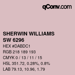 カラーコード: SHERWIN WILLIAMS<br>SW 6296 - Fading Rose | qconv.com