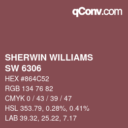 颜色代码: SHERWIN WILLIAMS<br>SW 6306 - Cordial | qconv.com