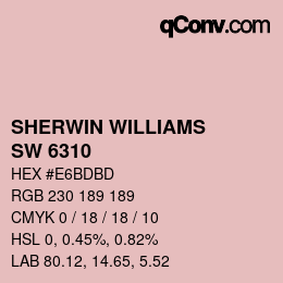 カラーコード: SHERWIN WILLIAMS<br>SW 6310 - Lotus Flower | qconv.com