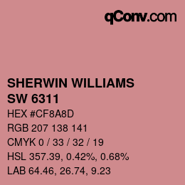 Color code: SHERWIN WILLIAMS<br>SW 6311 - Memorable Rose | qconv.com