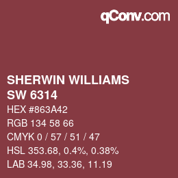 Color code: SHERWIN WILLIAMS<br>SW 6314 - Luxurious Red | qconv.com