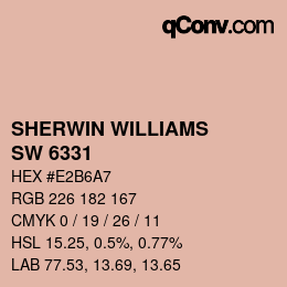 Color code: SHERWIN WILLIAMS<br>SW 6331 - Smoky Salmon | qconv.com