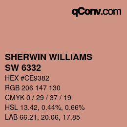 颜色代码: SHERWIN WILLIAMS<br>SW 6332 - Coral Island | qconv.com