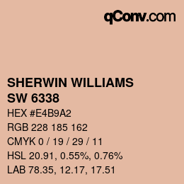 Color code: SHERWIN WILLIAMS<br>SW 6338 - Warming Peach | qconv.com