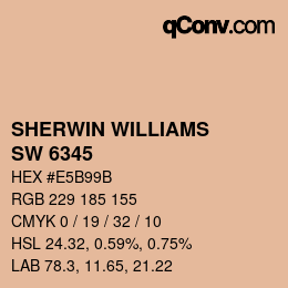 カラーコード: SHERWIN WILLIAMS<br>SW 6345 - Sumptuous Peach | qconv.com