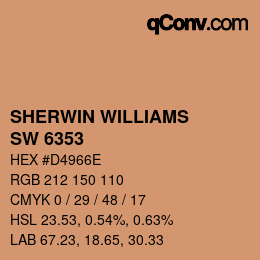 カラーコード: SHERWIN WILLIAMS<br>SW 6353 - Chivalry Copper | qconv.com