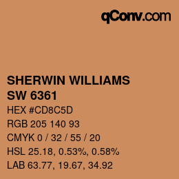 カラーコード: SHERWIN WILLIAMS<br>SW 6361 - Autumnal | qconv.com