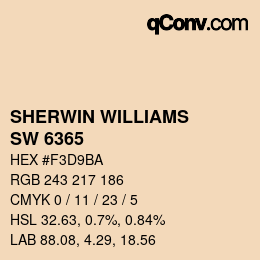 カラーコード: SHERWIN WILLIAMS<br>SW 6365 - Cachet Cream | qconv.com