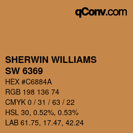 カラーコード: SHERWIN WILLIAMS<br>SW 6369 - Tassel | qconv.com