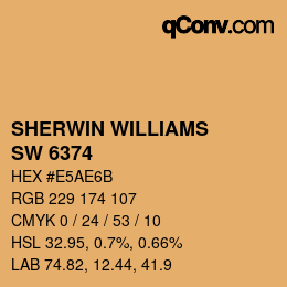 Color code: SHERWIN WILLIAMS<br>SW 6374 - Torchlight | qconv.com