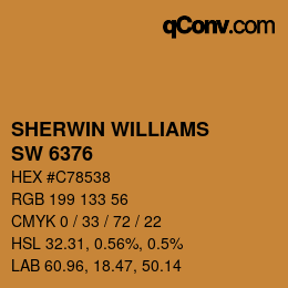 カラーコード: SHERWIN WILLIAMS<br>SW 6376 - Gold Coast | qconv.com