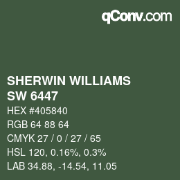 Farbcode: SHERWIN WILLIAMS<br>SW 6447 - Evergreens | qconv.com