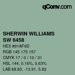 カラーコード: SHERWIN WILLIAMS<br>SW 6458 - Restful | qconv.com