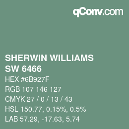 カラーコード: SHERWIN WILLIAMS<br>SW 6466 - Grandview | qconv.com