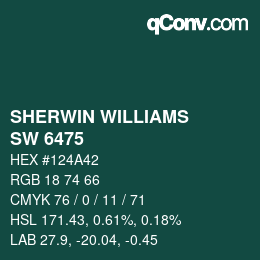 カラーコード: SHERWIN WILLIAMS<br>SW 6475 - Country Squire | qconv.com