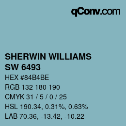 Color code: SHERWIN WILLIAMS<br>SW 6493 - Ebbtide | qconv.com