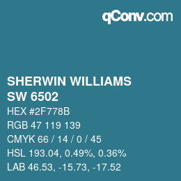 颜色代码: SHERWIN WILLIAMS<br>SW 6502 - Loch Blue | qconv.com