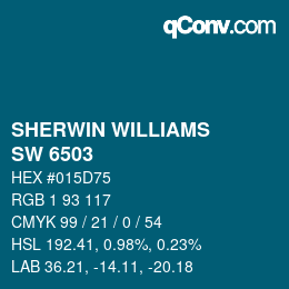 颜色代码: SHERWIN WILLIAMS<br>SW 6503 - Bosporus | qconv.com