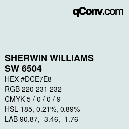 颜色代码: SHERWIN WILLIAMS<br>SW 6504 - Sky High | qconv.com