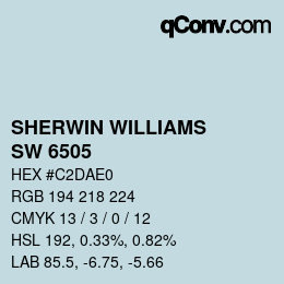 颜色代码: SHERWIN WILLIAMS<br>SW 6505 - Atmospheric | qconv.com