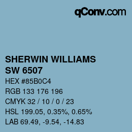 カラーコード: SHERWIN WILLIAMS<br>SW 6507 - Resolute Blue | qconv.com