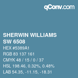 カラーコード: SHERWIN WILLIAMS<br>SW 6508 - Secure Blue | qconv.com