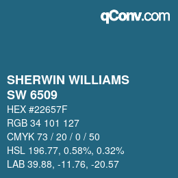 颜色代码: SHERWIN WILLIAMS<br>SW 6509 - Georgian Bay | qconv.com