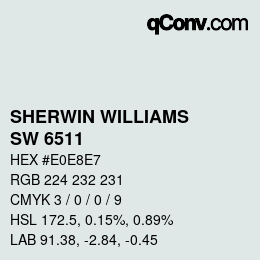 カラーコード: SHERWIN WILLIAMS<br>SW 6511 - Snowdrop | qconv.com