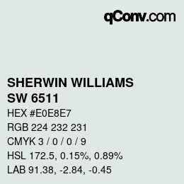 颜色代码: SHERWIN WILLIAMS<br>SW 6511 - Snowdrop | qconv.com