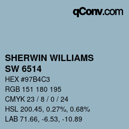 カラーコード: SHERWIN WILLIAMS<br>SW 6514 - Respite | qconv.com